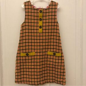 Mini Boden Yellow and Pink Plaid Shift Dress